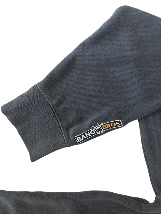 Bang Bros Vintage Wash Embroidered Hoodie - Grey